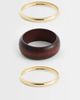 DesignB London DesignB London 3 pack of gold and wooden bangles - 1