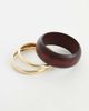 DesignB London DesignB London 3 pack of gold and wooden bangles - 2