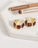 DesignB London DesignB London amber resin hoop earrings in gold - 2