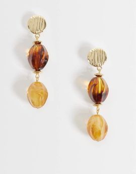 DesignB London DesignB London amber resin pendant earrings in gold
