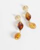 DesignB London DesignB London amber resin pendant earrings in gold - 4