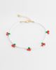 DesignB London DesignB London beaded cherry anklet in white - 1