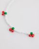 DesignB London DesignB London beaded cherry anklet in white - 2