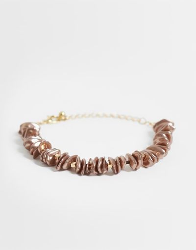 DesignB London DesignB London beaded faux shell bracelet in brown