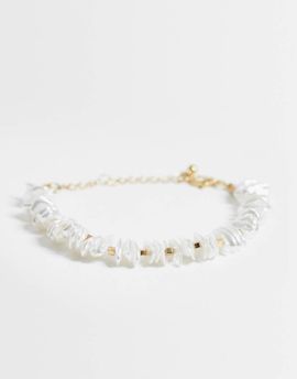 DesignB London DesignB London beaded faux shell bracelet in white