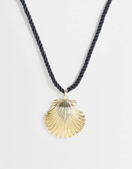 DesignB London DesignB London black rope shell necklace
