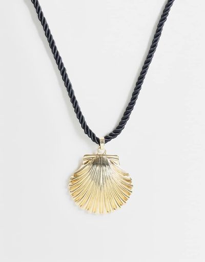 DesignB London DesignB London black rope shell necklace