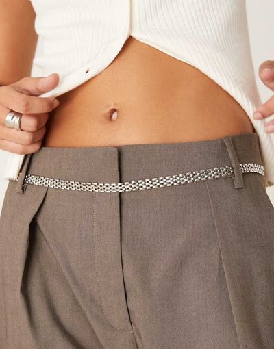 DesignB London DesignB London chain belt in silver tone