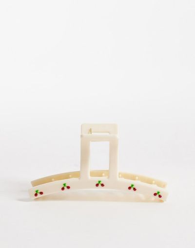DesignB London DesignB London cherry hair claw clip in white