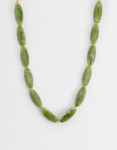 DesignB London DesignB London chunky beaded necklace in dark green