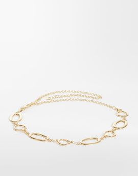 DesignB London DesignB London disc belt in gold tone