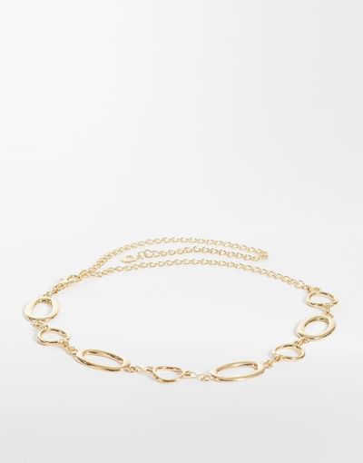 DesignB London DesignB London disc belt in gold tone