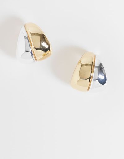 DesignB London DesignB London dome hoop earrings in mixed metal-MULTI