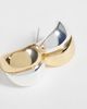 DesignB London DesignB London dome hoop earrings in mixed metal-MULTI - 3