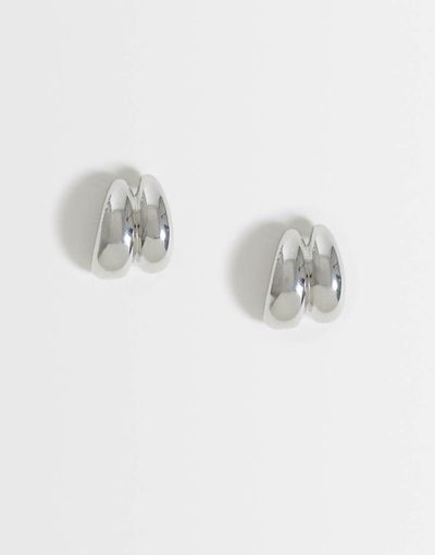 DesignB London DesignB London double mini hoop earrings in silver