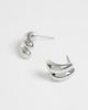 DesignB London DesignB London double mini hoop earrings in silver - 4