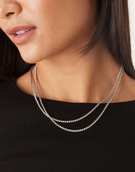 DesignB London DesignB London embellished chain necklace in silver