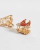 DesignB London DesignB London embellished mini fish and crab clips in orange - 2