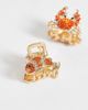 DesignB London DesignB London embellished mini fish and crab clips in orange - 3
