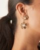 DesignB London DesignB London faux pearl and flower drop earrings in gold tone - 3
