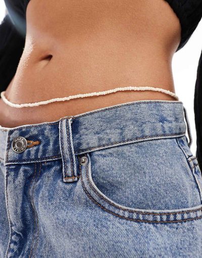 DesignB London DesignB London festival beaded belly chain in white