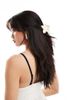DesignB London DesignB London flower hair claw in cream-White - 4
