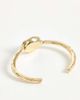DesignB London DesignB London hammered cuff bracelet with clear crystal detail in gold - 2