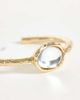 DesignB London DesignB London hammered cuff bracelet with clear crystal detail in gold - 3