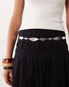 DesignB London DesignB London hammered metal chain belt in silver