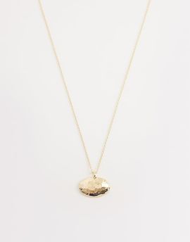 DesignB London DesignB London hammered pendant necklace in gold tone