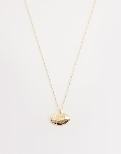 DesignB London DesignB London hammered pendant necklace in gold tone