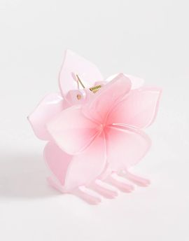 DesignB London DesignB London hibiscus flower hair claw clip in pink