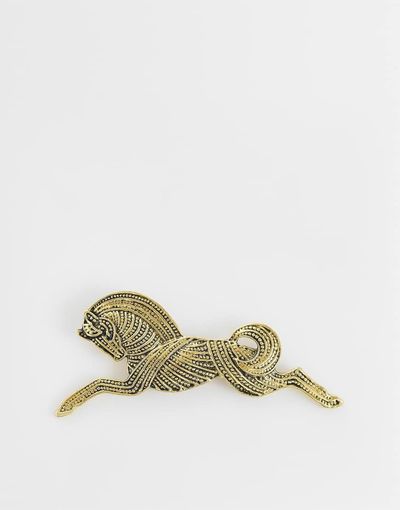 DesignB London DesignB London horse brooch in antique gold tone