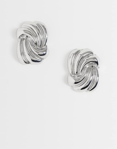 DesignB London DesignB London intertwined stud earrings in silver