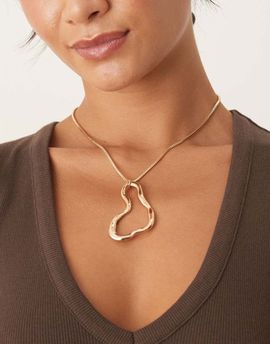 DesignB London DesignB London irregular molten pendant necklace in gold
