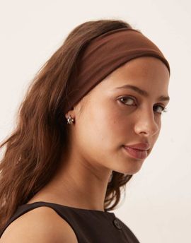 DesignB London DesignB London jersey headband in chocolate brown