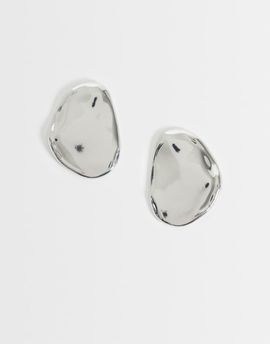 DesignB London DesignB London large pebble stud earrings in silver