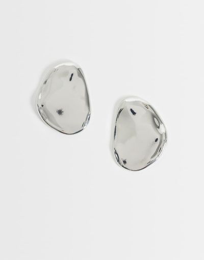 DesignB London DesignB London large pebble stud earrings in silver