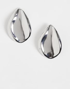 DesignB London DesignB London liquified large stud earrings in silver