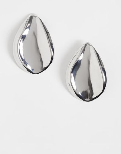 DesignB London DesignB London liquified large stud earrings in silver