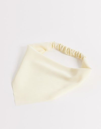 DesignB London DesignB London matte headscarf in ecru cream-White