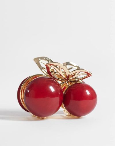 DesignB London DesignB London metal cherry hair claw in red
