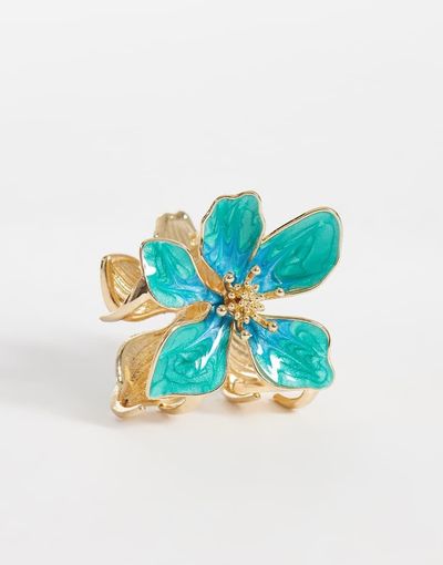 DesignB London DesignB London metal flower hair claw in blue