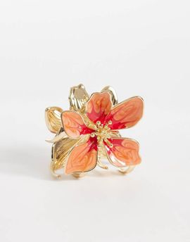 DesignB London DesignB London metal flower hair claw in orange