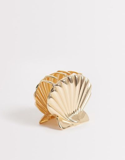 DesignB London DesignB London metallic shell hair claw clip in gold