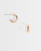 DesignB London DesignB London mini hammered hoop earrings in gold - 1