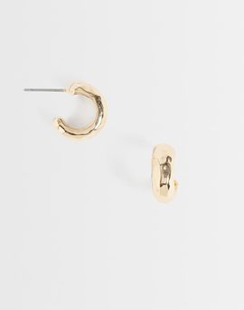 DesignB London DesignB London mini hammered hoop earrings in gold