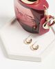 DesignB London DesignB London mini hammered hoop earrings in gold - 2