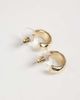DesignB London DesignB London mini hammered hoop earrings in gold - 3