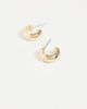 DesignB London DesignB London mini hammered hoop earrings in gold - 4